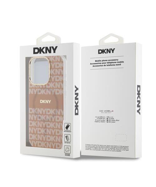 DKNY PC/TPU Repeat Pattern Tonal Stripe Magsafe Zadní Kryt pro iPhone 13 Pro Max Pink