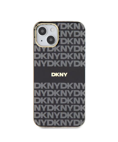 DKNY PC/TPU Repeat Pattern Tonal Stripe Magsafe Zadní Kryt pro iPhone 13 Black