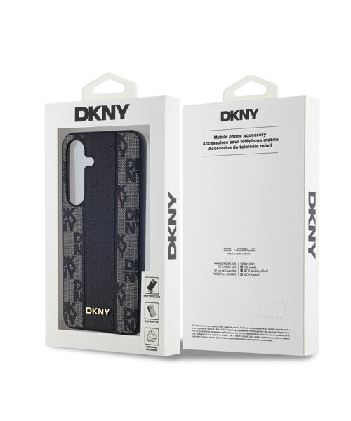 DKNY PU Leather Checkered Pattern Magsafe Zadní Kryt pro Samsung Galaxy S24 Black