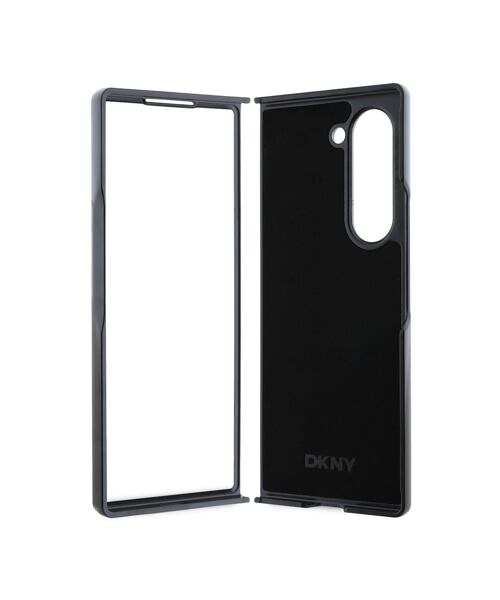 DKNY PU Leather Checkered Pattern and Stripe Zadní Kryt pro Samsung Galaxy Z Fold 6 Black