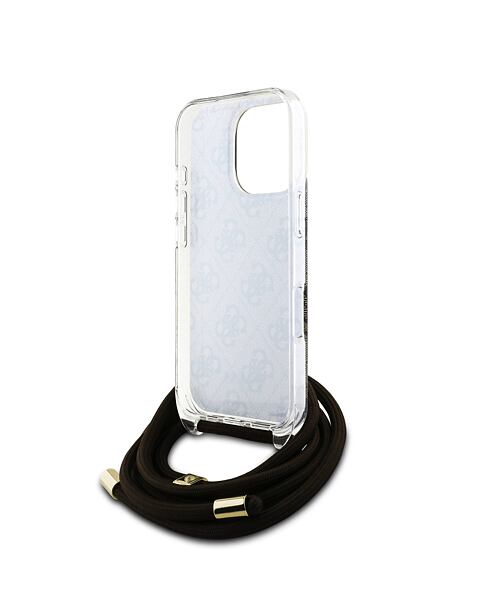 Guess IML 4G Printed Crossbody Popruh Zadní Kryt pro iPhone 16 Pro Max Brown