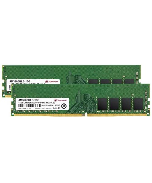TRANSCEND DIMM DDR4 32GB (Kit of 2) 3200Mhz 1Rx8 2Gx8 CL22 1.2V