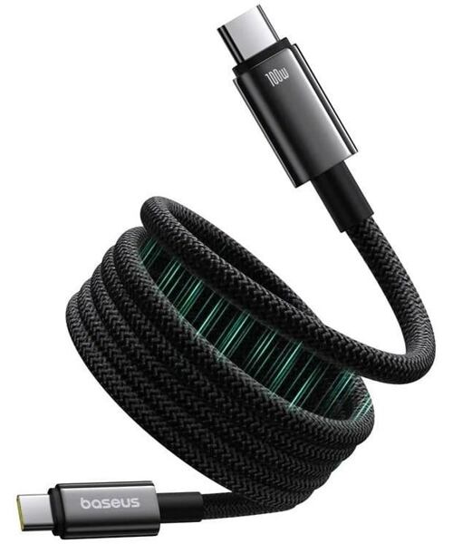 Baseus datový magnetický kabel Tungsten Gold USB-C/USB-C 1m 100W černý