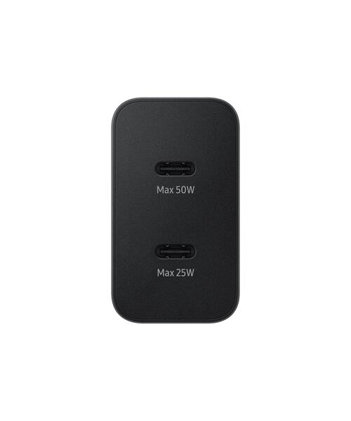 EP-T5020XBE Samsung Dual USB-C 50W Cestovní nabíječka + USB-C Datový Kabel Black