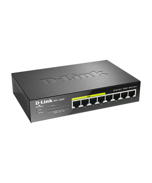D-Link DGS-1008P 8x 1000 Desktop Switch,4PoE port