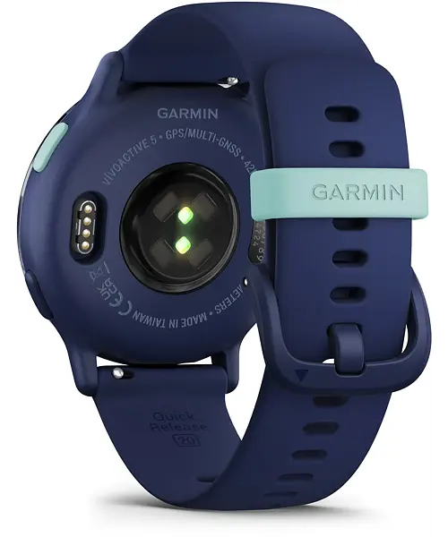 Garmin Vivoactive 5 Metallic Navy Aluminum Bezel with Navy Case and Silicone Band