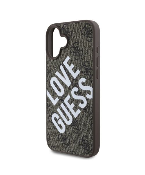 Guess PU Leather 4G Big Love Logo MagSafe Zadní Kryt pro iPhone 16 Brown