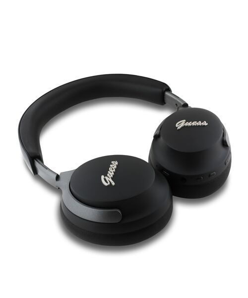 Guess PU Leather Script Logo ANC/ENC Bezdrátová Sluchátka Black