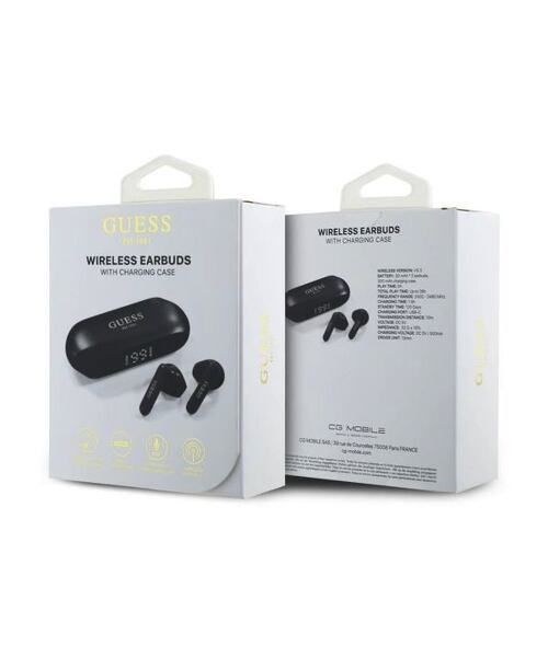 Guess Elongated Metallic ENC TWS Bezdrátová Sluchátka Black