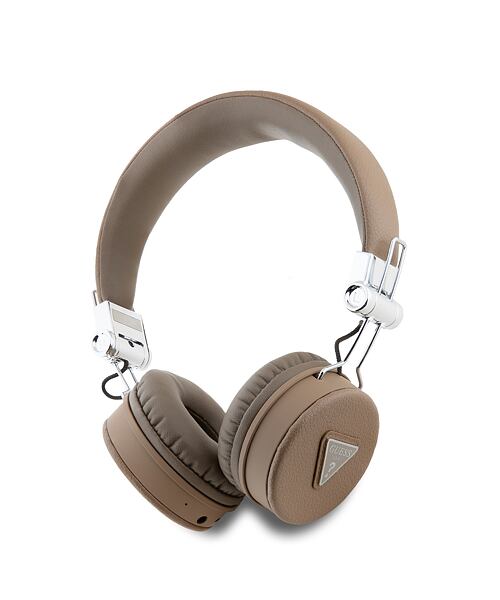 Guess PU Grained Triangle Logo ENC Bezdrátová Sluchátka Brown