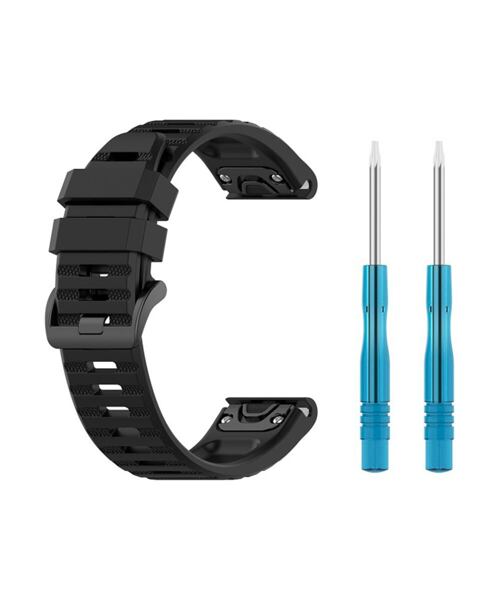 Silikonový řemínek FIXED Silicone Strap pro Garmin QuickFit 26mm, černý