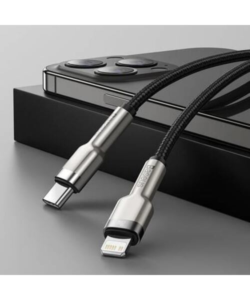 Baseus Cafule Metal Series Datový Kabel USB-C - Lightning 20W 0.25m Black