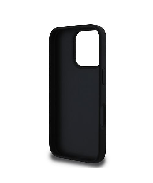 Guess PU Grained 4G Metal Logo Zadní Kryt pro iPhone 16 Pro Black