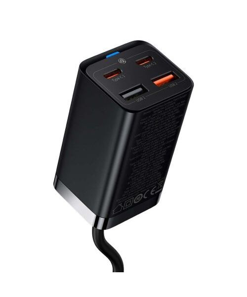 Baseus rychlonabíječka do sítě GaN3 Pro, 2x USB-C, 2x USB 65W černá