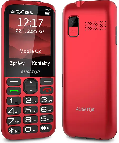 Aligator A930 GPS 4G Senior Red