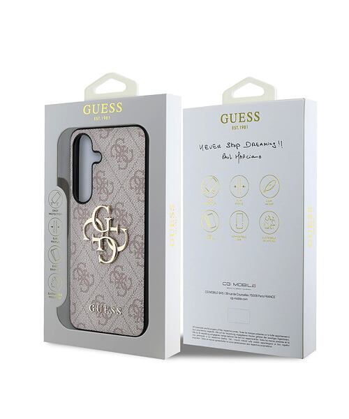 Guess PU 4G Metal Logo Zadní Kryt pro Samsung Galaxy S25+ Pink