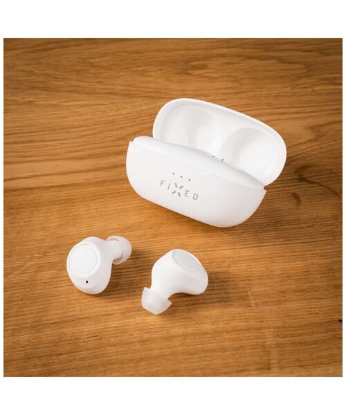 Bezdrátová TWS sluchátka FIXED Buds, bílá