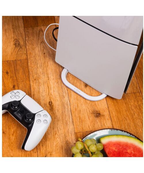 Stojánek FIXED pro PlayStation 5, 5 (Slim) a 5 Pro s RGB LED podsvícením, bílý