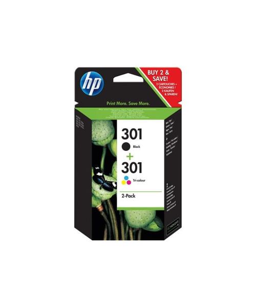HP 301 Dvojbalení černé/tříbarevné originální inkoustové kazety