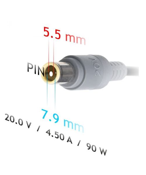 Akyga Nabíječka na notebook 20V/4.5A/90W 7.9x5.5 mm + pin pro Lenovo
