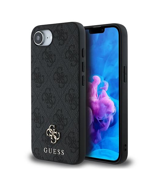 Guess PU 4G Small Metal Logo MagSafe Zadní Kryt pro iPhone 16e Grey