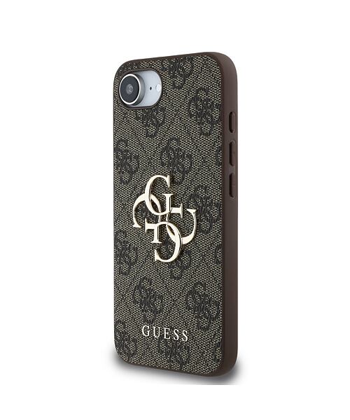 Guess PU 4G Metal Logo Zadní Kryt pro iPhone 16e Brown