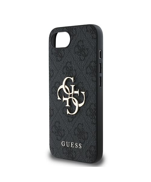 Guess PU 4G Metal Logo Zadní Kryt pro iPhone 16e Grey