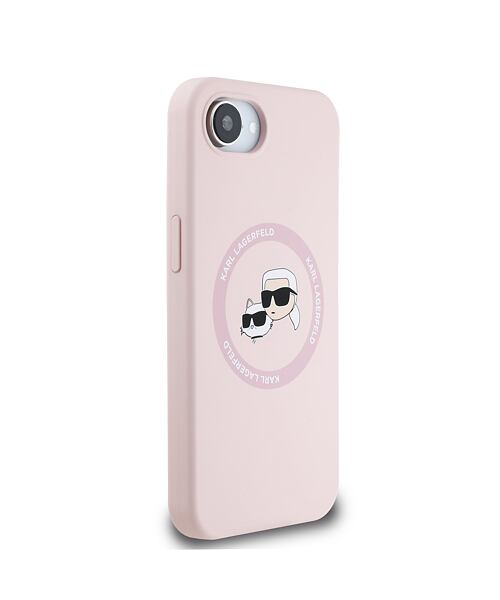 Karl Lagerfeld Liquid Silicone K&CH Heads MagSafe Zadní Kryt pro iPhone 16e Pink