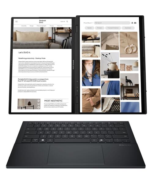 ASUS Zenbook Duo 14 OLED/UX8406CA-OLED067X/U7-255H/14''/2880x1800/T/32GB/1TB SSD/Arc 140T/W11P/Gray/