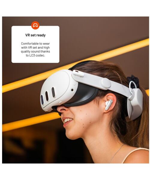 Bezdrátová herní TWS sluchátka FIXED Game Pods s radiofrekvenčním připojením, bílá