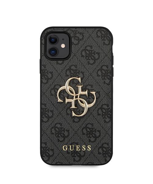 Guess PU 4G Metal Logo Zadní Kryt pro iPhone 11 Grey