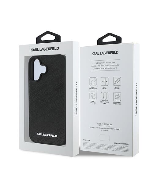 Karl Lagerfeld PU Quilted Pattern Zadní Kryt pro iPhone 16 Black