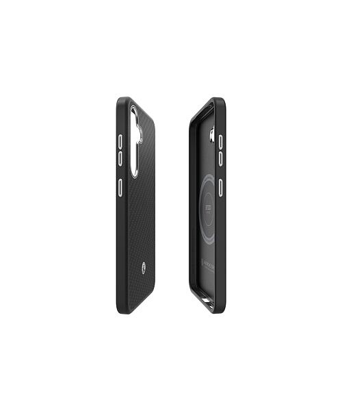 GP-FPS931PGA Samsung by Spigen Enzo Aramid Magnetický Kryt pro Galaxy S25 Black Silver