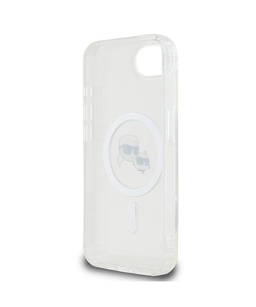 Karl Lagerfeld IML K&CH Heads Metal Frame MagSafe Zadní Kryt pro iPhone 16e Transparent