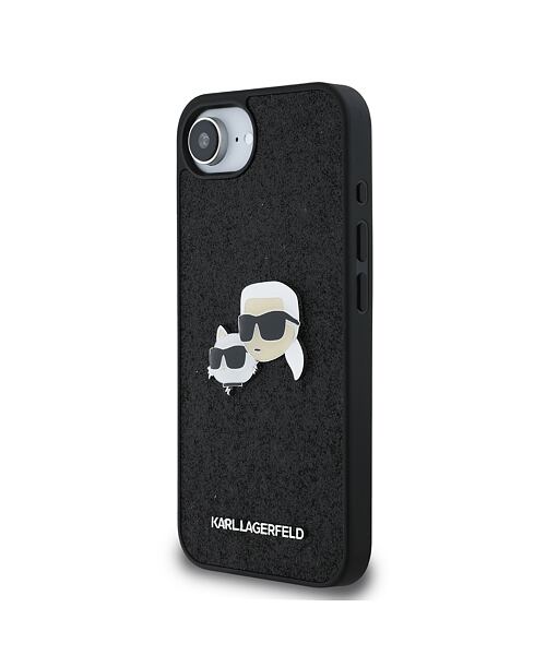 Karl Lagerfeld Fixed Glitter Metal K&CH Zadní Kryt pro iPhone 16e Black