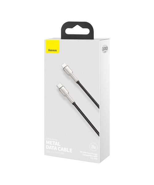 Baseus Cafule Metal Series Datový Kabel USB-C - Lightning 20W 1m Black