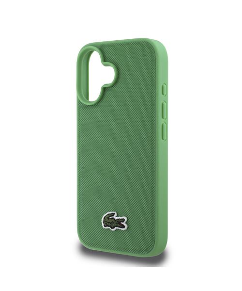 Lacoste Iconic Petit Pique Woven Logo MagSafe Zadní Kryt pro iPhone 16 Plus Green