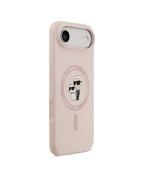 Karl Lagerfeld Liquid Silicone Karl and Choupette MagSafe Zadní Kryt pro iPhone Air Pink