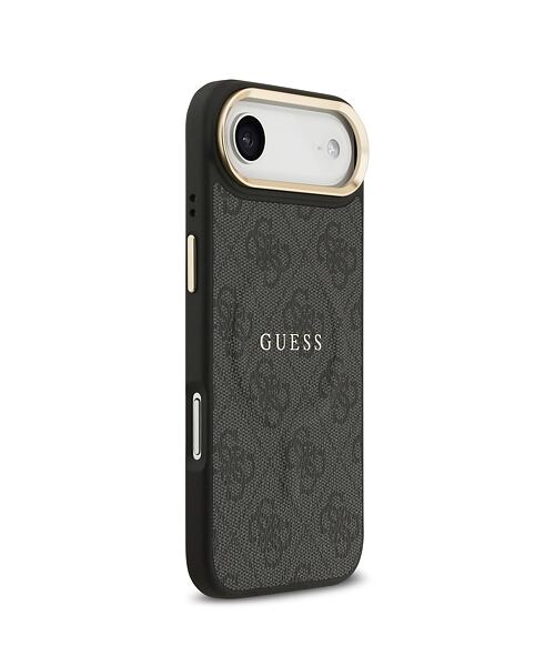 Guess PU Leather 4G Gold Frame MagSafe Zadní Kryt pro iPhone Air Black
