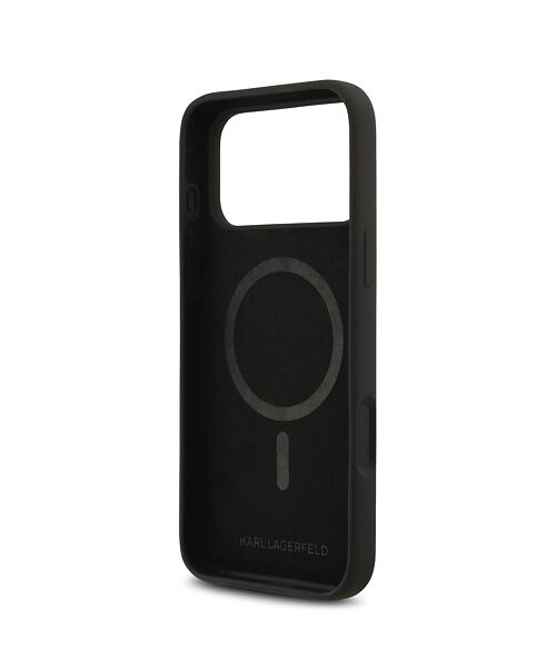 Karl Lagerfeld Liquid Silicone Double Heads MagSafe Zadní Kryt pro iPhone 17 Pro Max Black