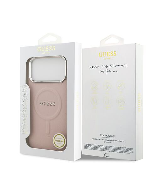 Guess PU Saffiano MagSafe Zadní Kryt pro iPhone 17 Pro Max Pink
