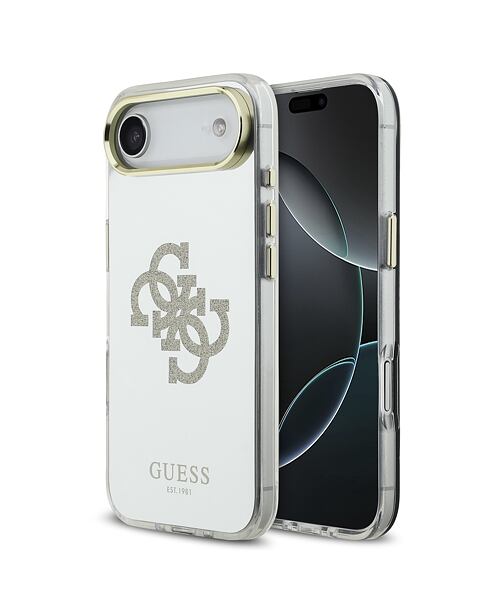Guess PC/TPU Mirror 4G Glitter Logo MagSafe Zadní Kryt pro iPhone Air Gold