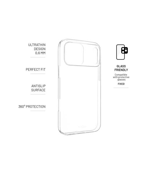 Ultratenký TPU gelový kryt FIXED Story Slim pro Apple iPhone 17 Pro Max, 0,6 mm, čirý