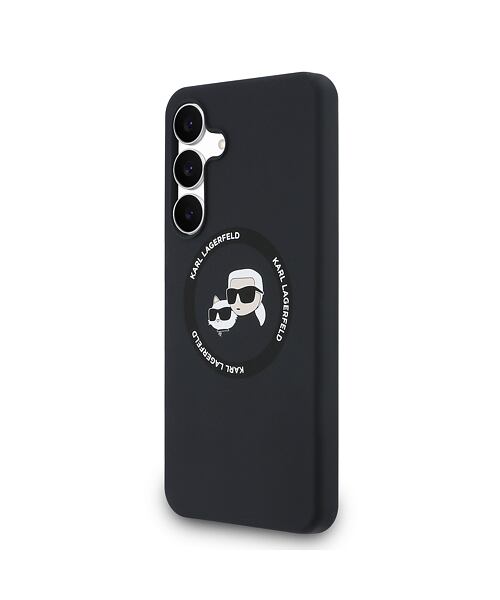 Karl Lagerfeld Liquid Silicone K&CH Heads MagSafe Zadní Kryt pro Samsung Galaxy S25 FE Black