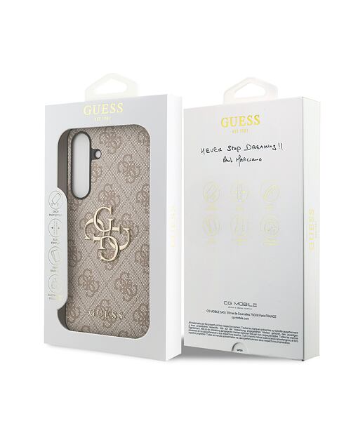 Guess PU 4G Metal Logo Zadní Kryt pro Samsung Galaxy S25 FE Pink