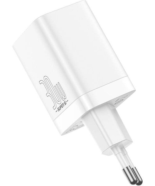 Baseus CCSUPP-E02 Super Si Quick Nabíječka USB + USB-C 30W White