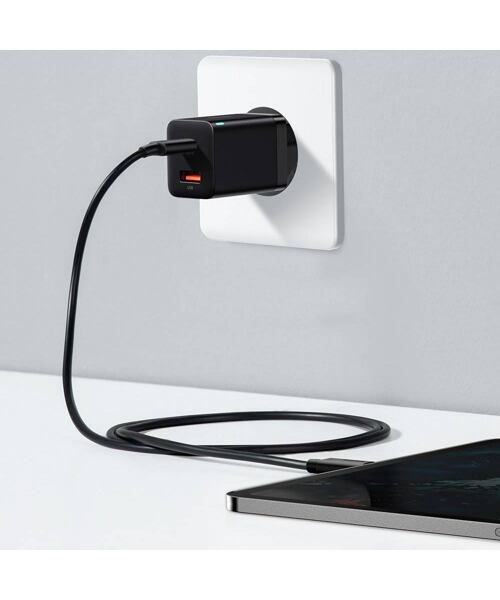 Baseus CCSUPP-E01 Super Si Quick Nabíječka USB + USB-C 30W Black