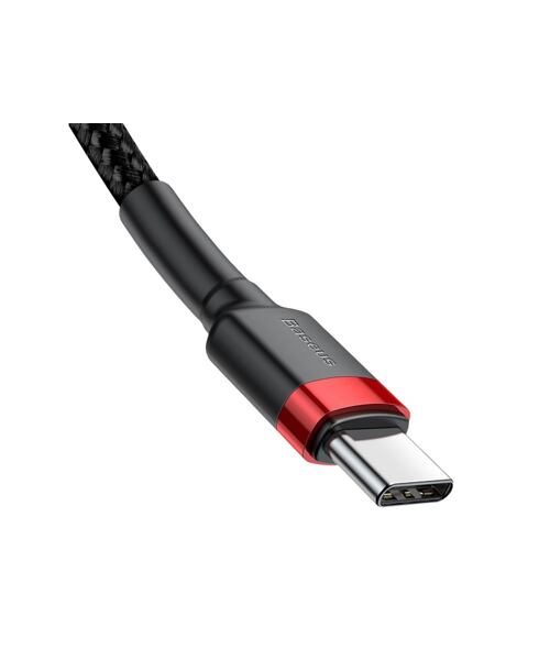 Baseus datový kabel Cafule USB-C PD2.0 1m 60W (20V 3A) černo-červený