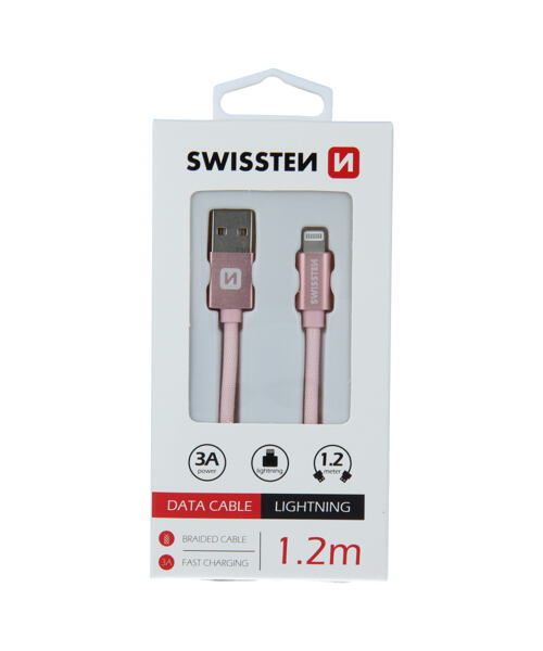SWISSTEN datový kabel Textile USB / Lightning 1,2m