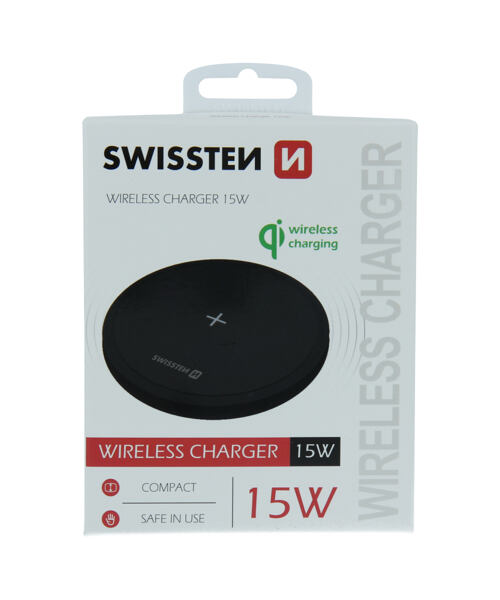 SWISSTEN WIRELESS NABÍJEČKA 15W ČERNÁ